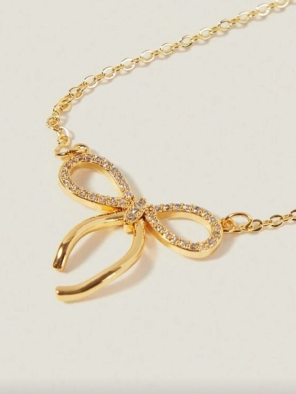 New! 18K Gold Plated Bow Necklace (1044) NWOT